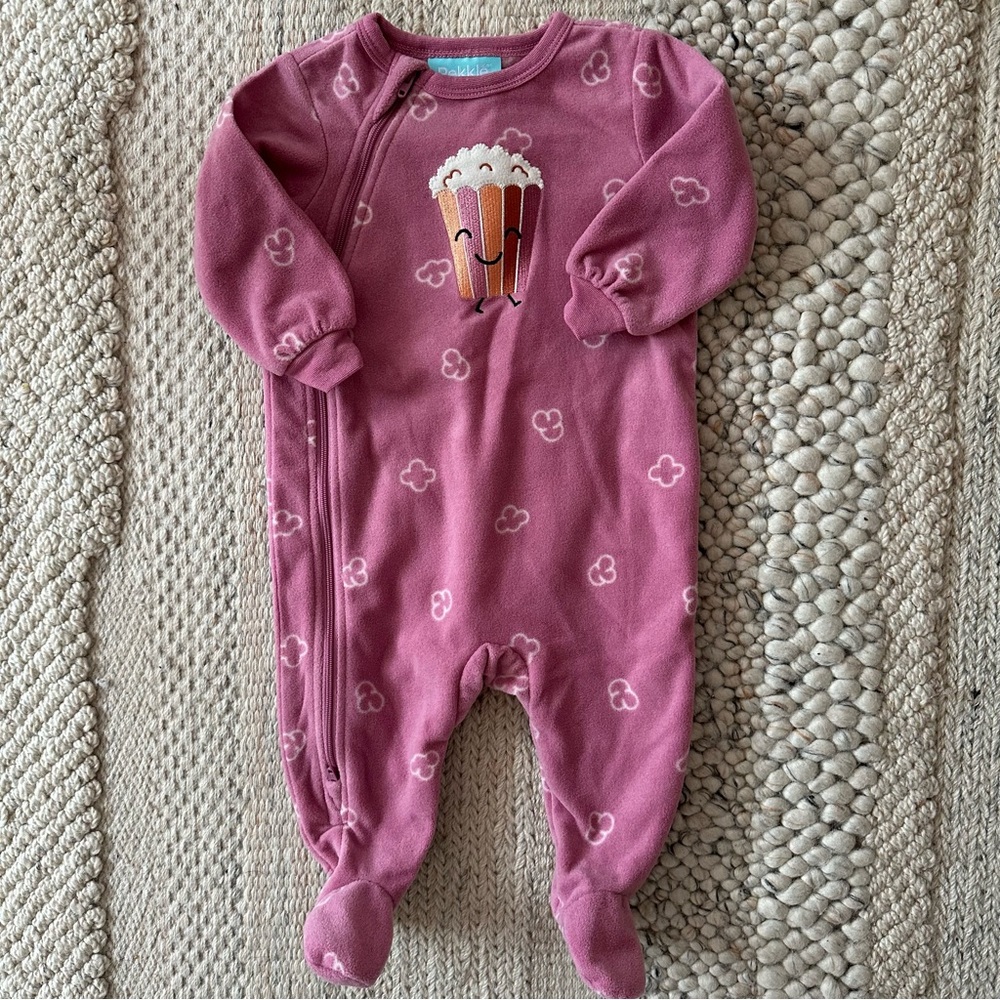 [3/$18] Pink Cozy Pekkle Fleece Footie Sleeper